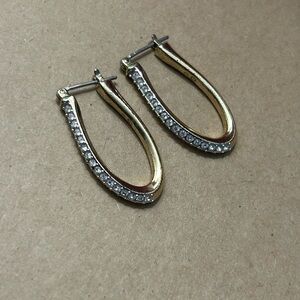Swarovski Elegant Gold and crystal Hoop Earrings